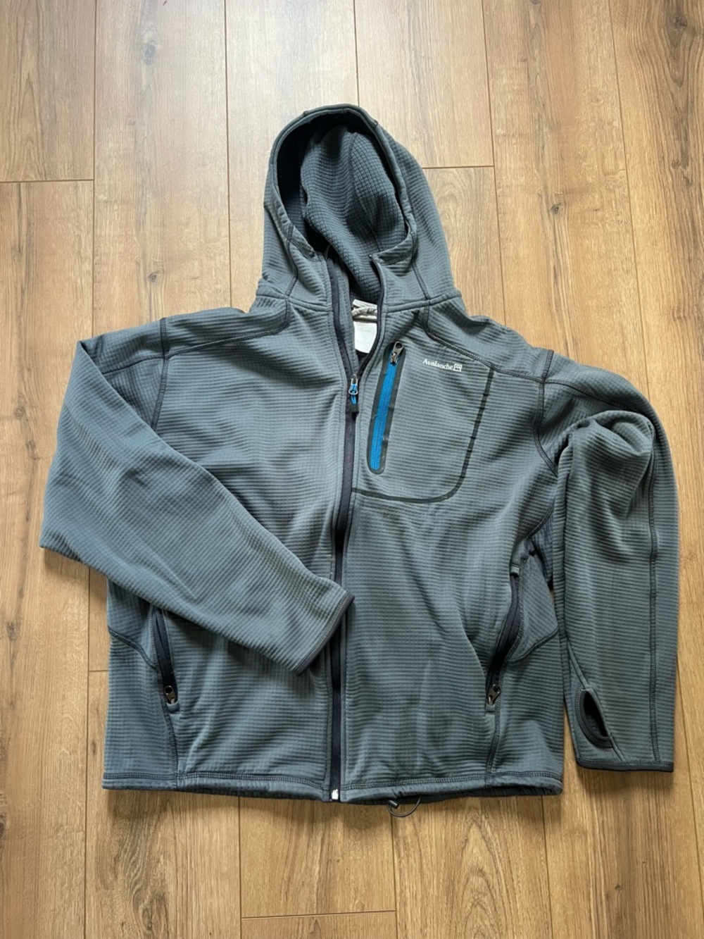 Avalanche Men's Hybrid Hooded Performance Jacket - Light Grey with Blue Accent
